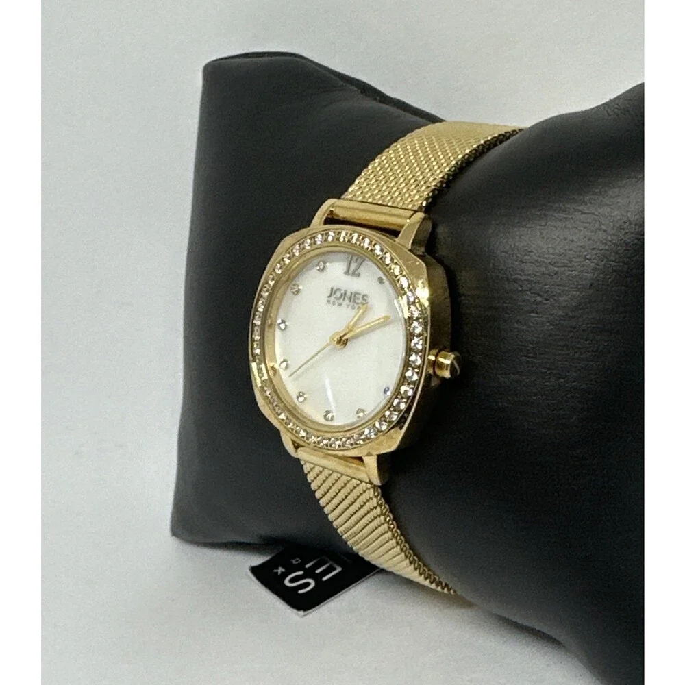 Jones New York JNY11582 Women Gold Stainless Steel Mesh Analog Dial Watch HME640